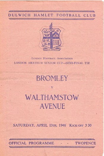 Bromley FC v Walthamstow Avenue